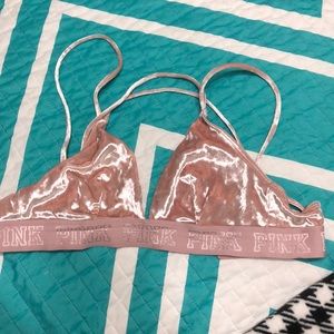 pink velvet bralette